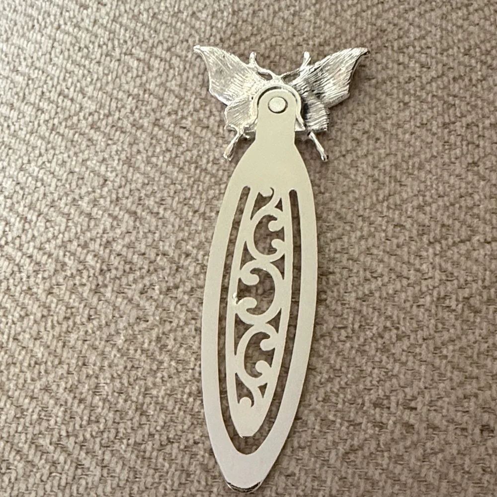 Elegant Silver Butterfly Bookmark